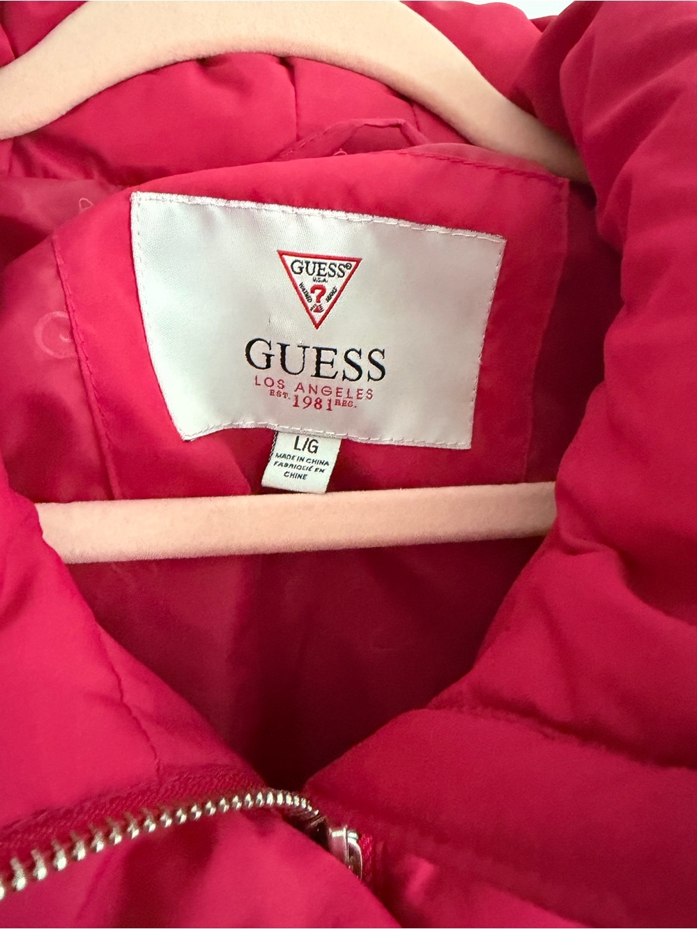 Guess Hot Pink Quilted Puffer Vest - Picture 3 of 4